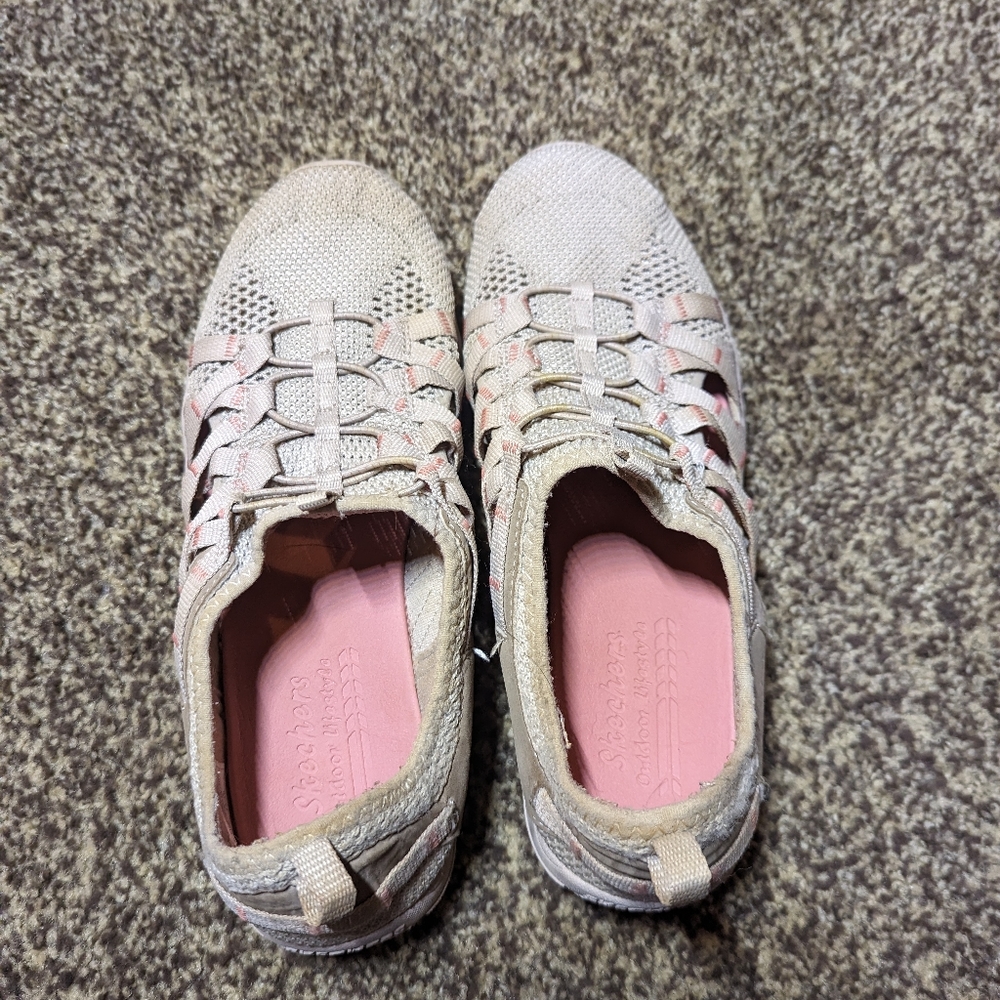 SKECHERS Reggae Fest Shoes Women's 9 Taupe Outdoor Sneakers 49589SA